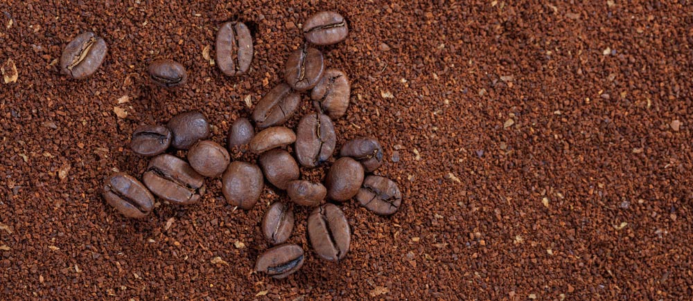 Coarse ground coffee beans